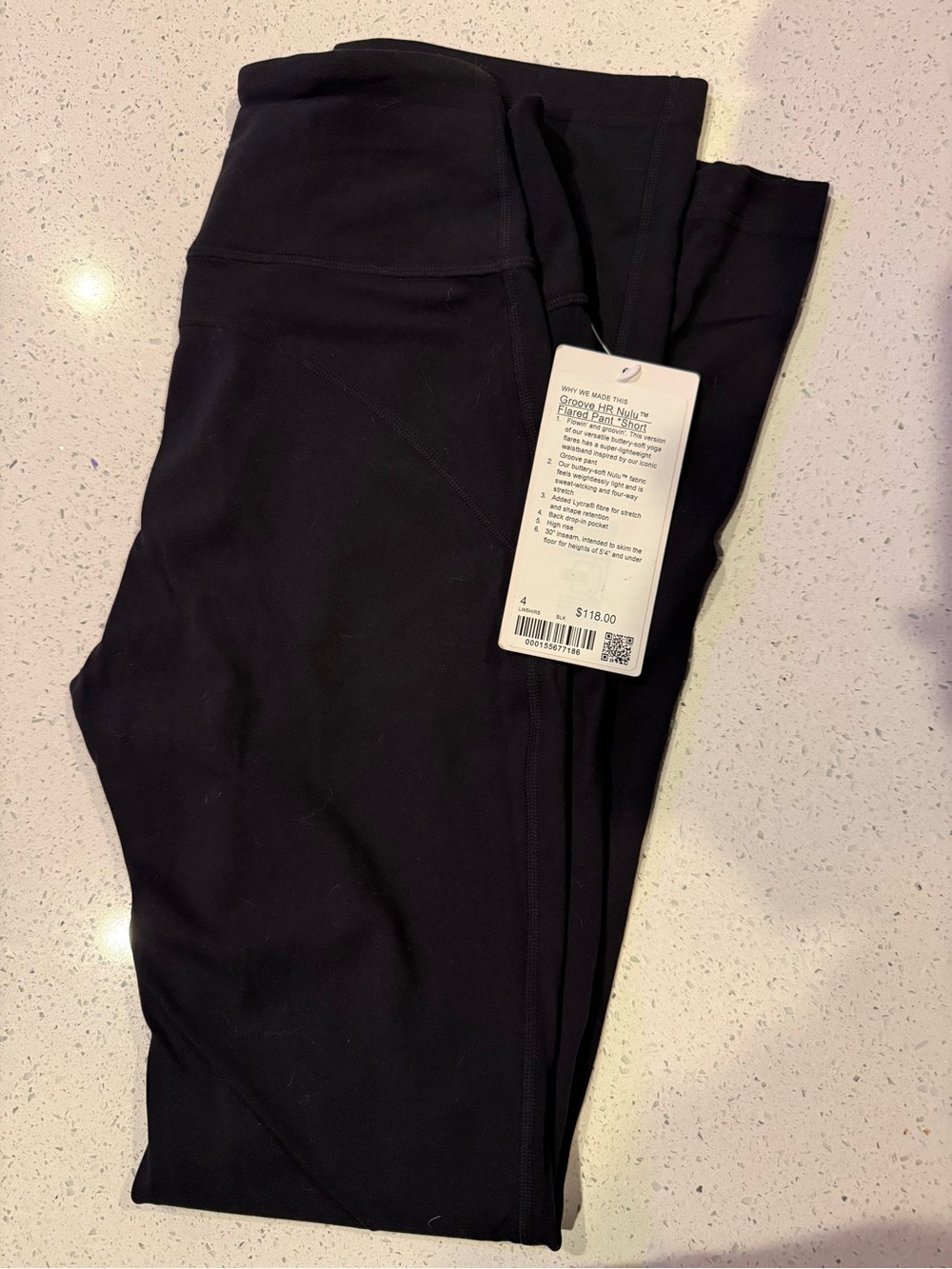 lululemon athletica Womens Black Groove Nulu Flared Pant Short HR